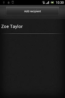 A picture message containing the picture or video clip is created.Press Add recipient.