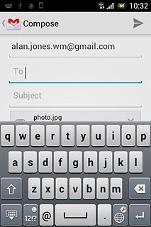 An email message containing the picture or video clip is created.Press To.