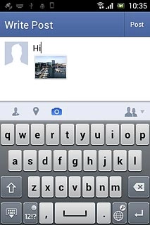 Key in text for the picture or the video clip.Press Post.