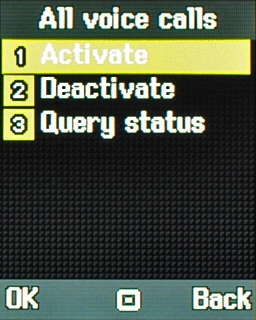 Highlight Activate or Deactivate and press the Navigation key.