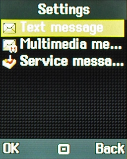 Scroll to Text message and press the Navigation key.