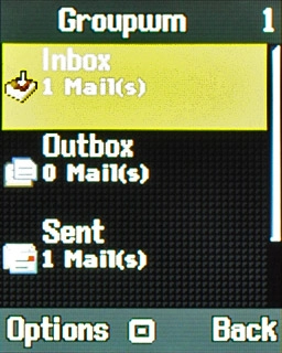 Scroll to Inbox and press the Navigation key.