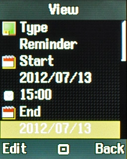 Highlight the field under End and key in the correct end date.