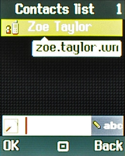Highlight the required contact and press the Navigation key.