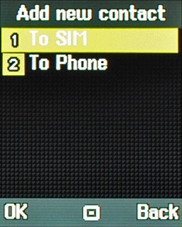 Highlight To SIM or To Phone and press the Navigation key.