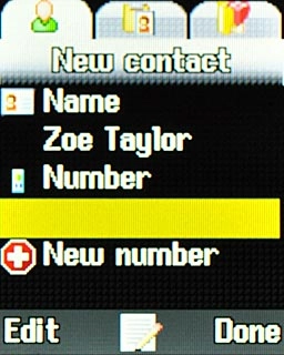 Highlight the field below Number and key in the required phone number.