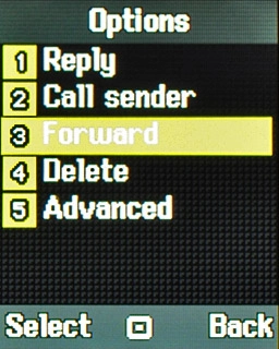 Scroll to Forward and press the Navigation key twice.