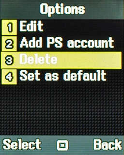 Scroll to Delete and press the Navigation key.