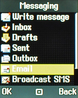Scroll to Email and press the Navigation key.