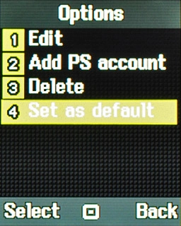 Scroll to Set as default and press the Navigation key.