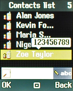 Highlight the required contact and press the Navigation key.