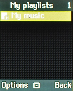 Highlight the required playlist and press the Navigation key.
