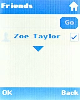When the box next to the contact is ticked (V), the contact is selected.
