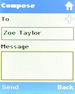 Highlight the field below Message and press the Navigation key.