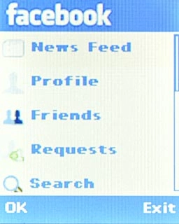 Scroll to News Feed and press the Navigation key.Your friends' status updates are displayed.