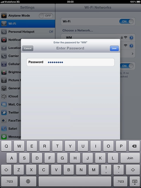 Follow the instructions on the display to select security settings, if required.Press Join.