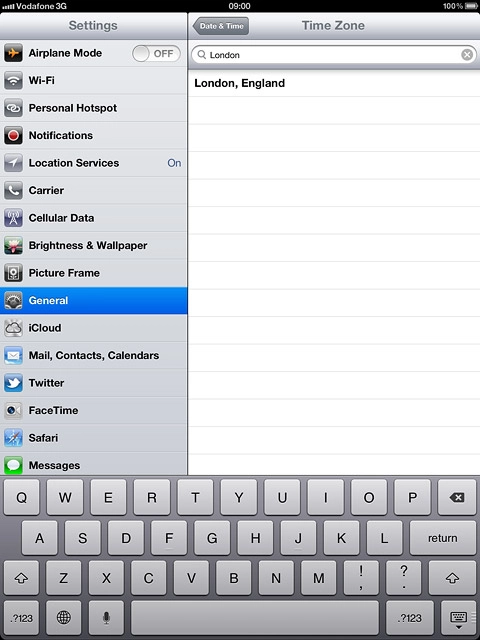 Press the required time zone.
