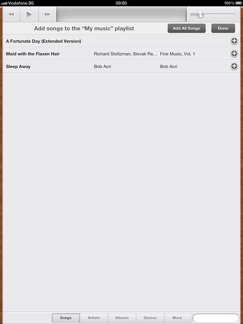 Press the required audio files to select them.