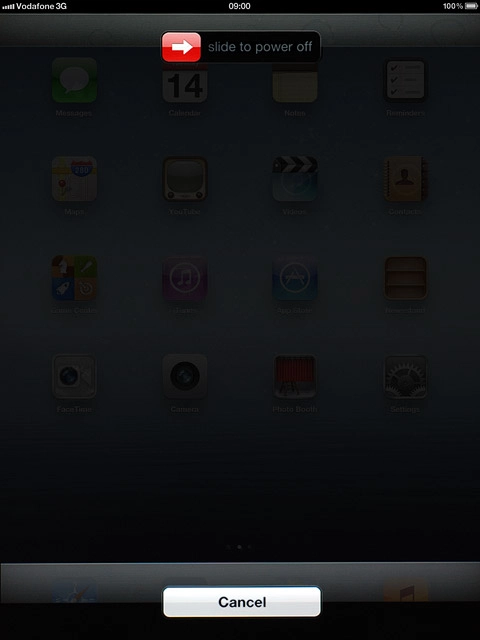 Drag the arrow right to turn off your device.
