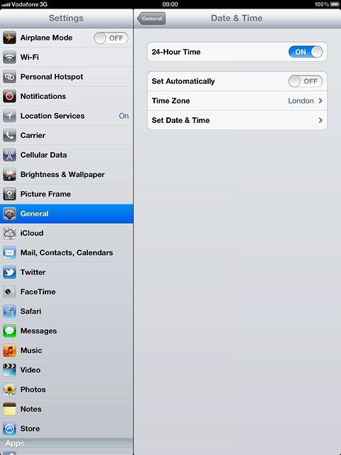 Press the indicator next to Set Automatically.Depending on the current setting, the function is turned on or off.