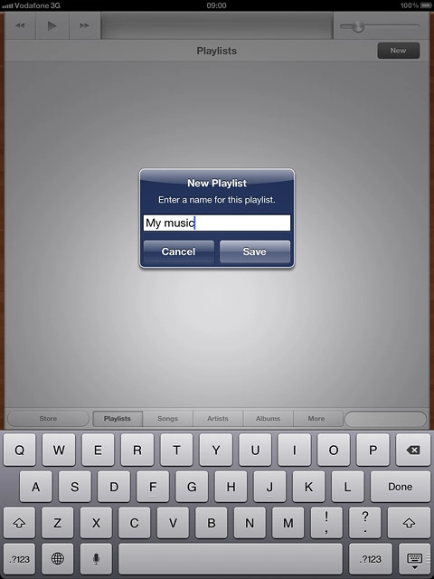 Key in a name for the playlist and press Save.