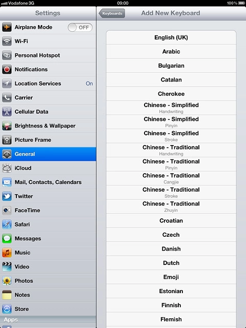 Press the required language.