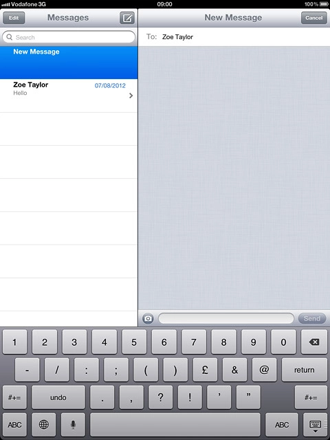 Press ABC to return to text input.