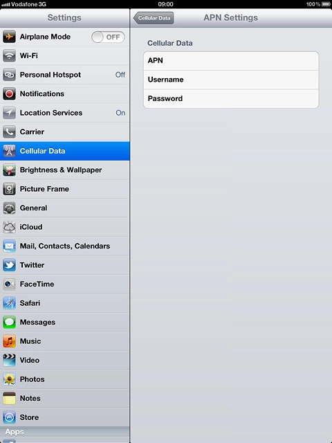 Press Cellular Data to save.