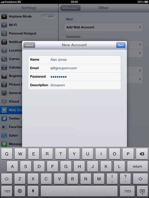 Press Description and key in the required name.