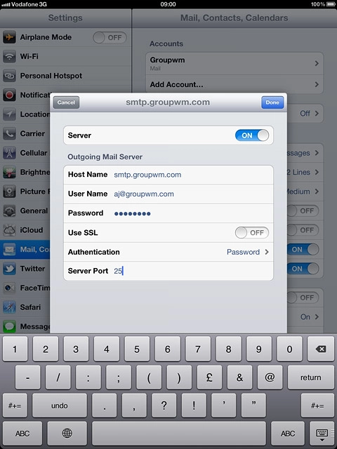 Key in 25 and press Done.