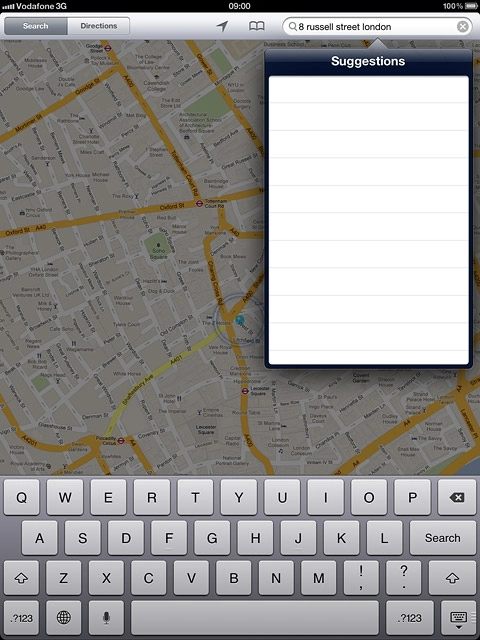 Key in the required destination and press Search.