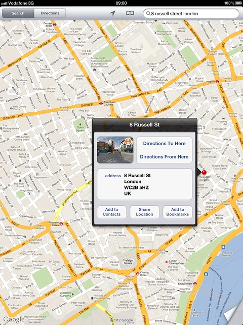 Press Directions To Here.