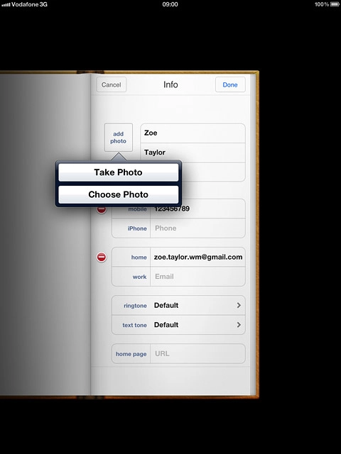 To use a saved picture:Press Choose Photo.