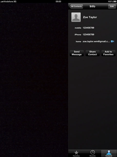 Press the required number or the required email address.
