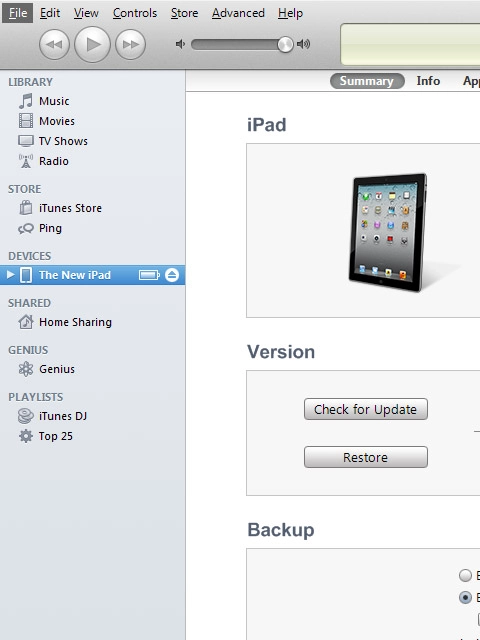 Right-click your device in the menu to the left.