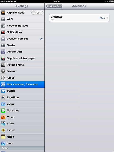 Press the required email account.