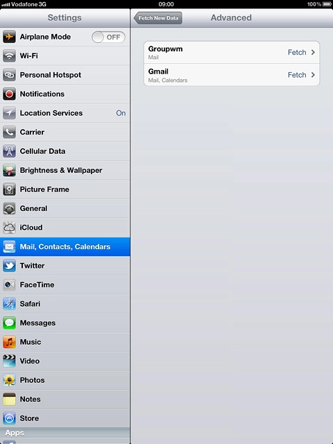 Press the required email account.