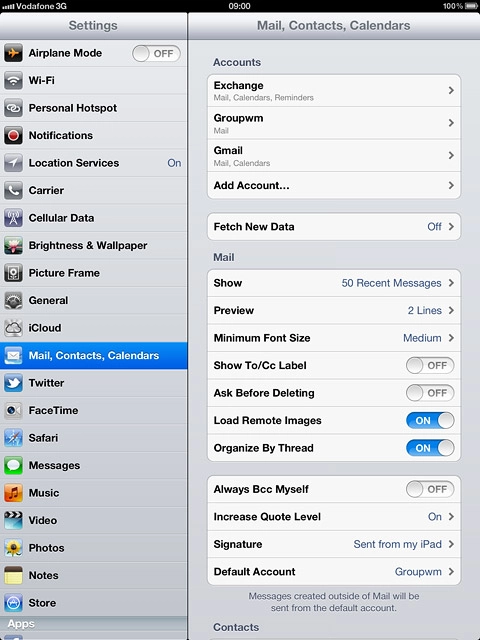 Press the required email account.