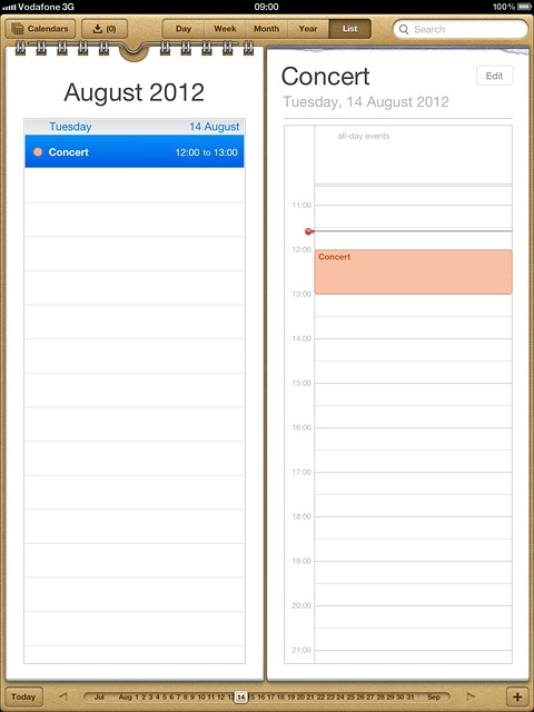 Press the required appointment to view the appointment details.