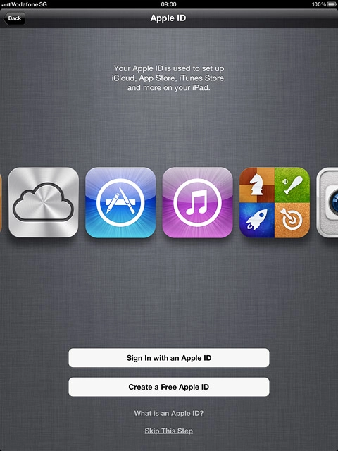 To activate your device without an Apple ID:Press Skip This Step.