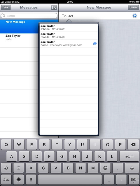 Key in the first letters of the required contact.Matching contacts are displayed.Press the required contact.