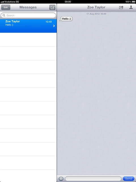 Press the text input field.Write the required text.
