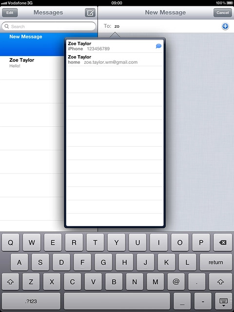 Press the required contact.