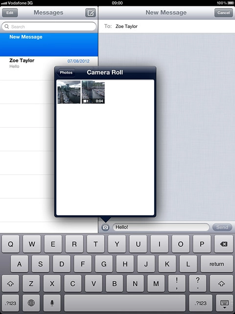 Press the required picture or the required video clip.