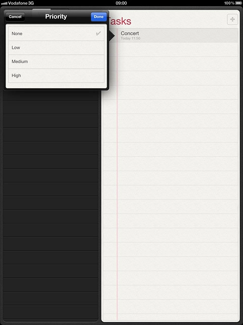 Press None or the required priority.
