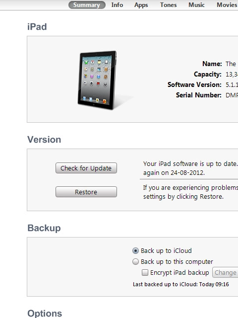 Select Check for Update.Follow the instructions on the screen to update the device software.