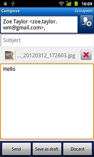 Write subject and text for your email message.Press Send.