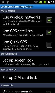 When the box next to the menu item is ticked (V), the function is turned on.
