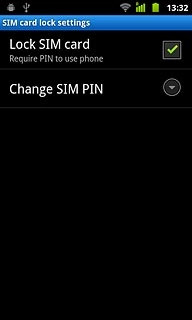 Press Lock SIM card to turn use of PIN on or off.