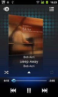 Press the shuffle icon.Depending on the current setting, the function is turned on or off.